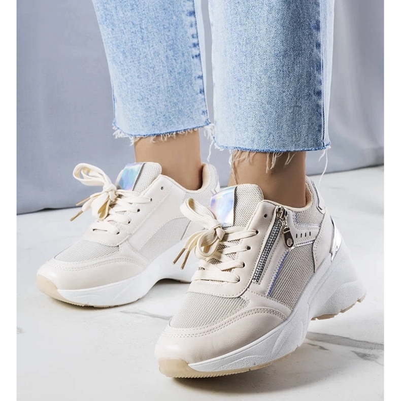 D/GMR Zapatillas beige con cuña de Stacey 2 D/GMR Zapatillas beige con cuña de Stacey 2