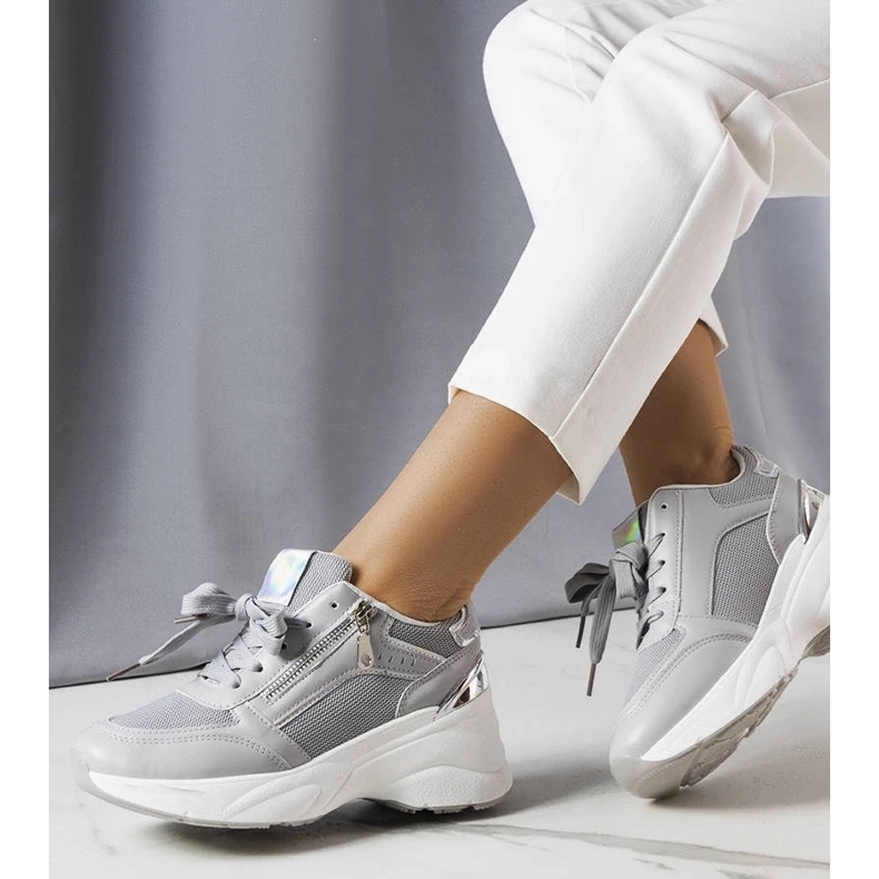 D/GMR Zapatillas con cuña grises de Stacey 2 D/GMR Zapatillas con cuña grises de Stacey 2