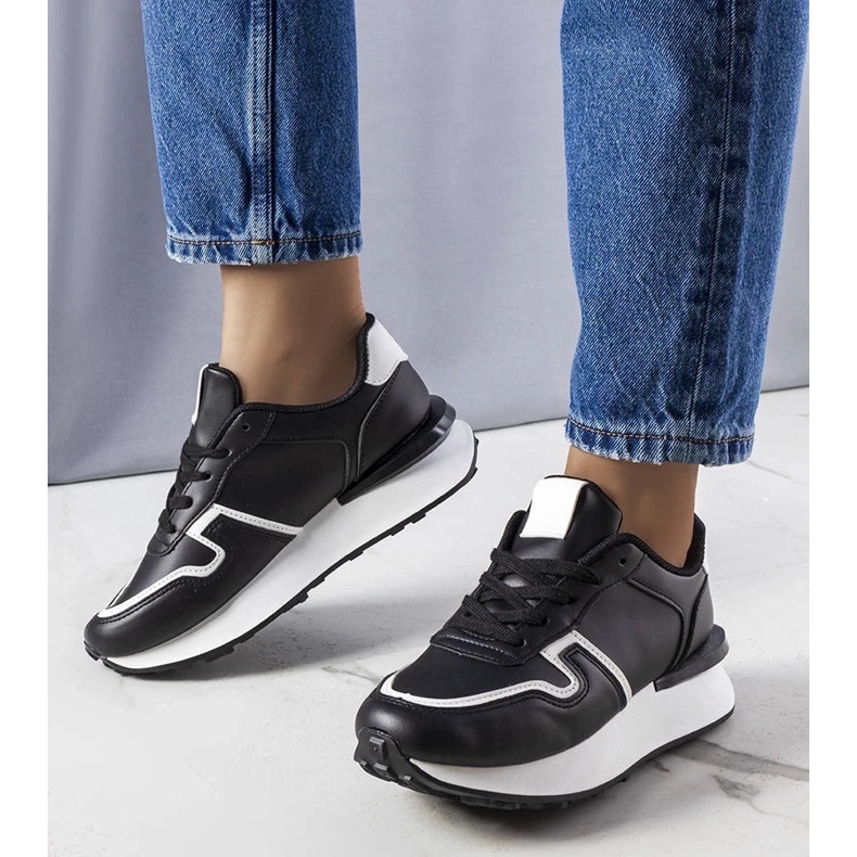 D/GMR Zapatillas negras con plataforma de Blanche negro 1