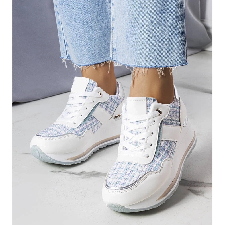 D/GMR Deportivas blancas con inserciones decorativas de Krystal blanco 1