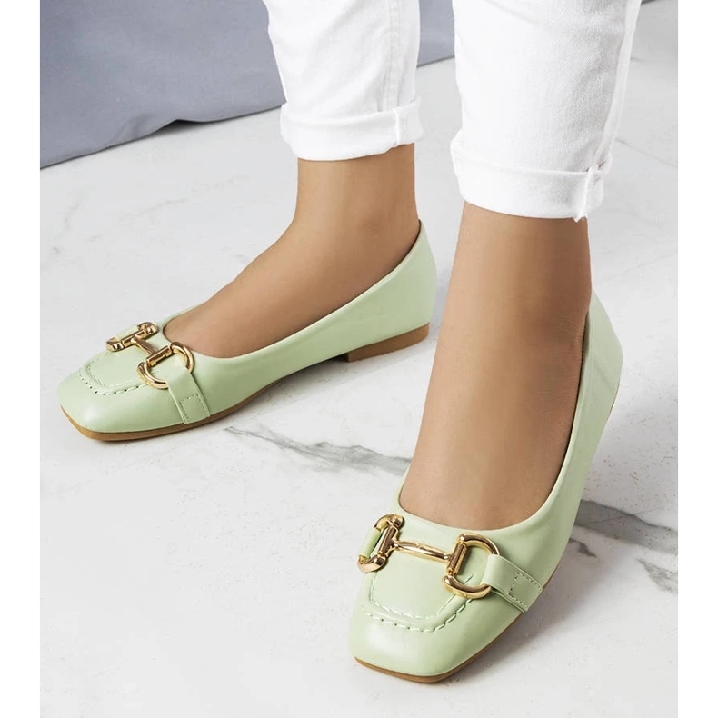 D/GMR Bailarinas verdes con adorno Iris dorado 1