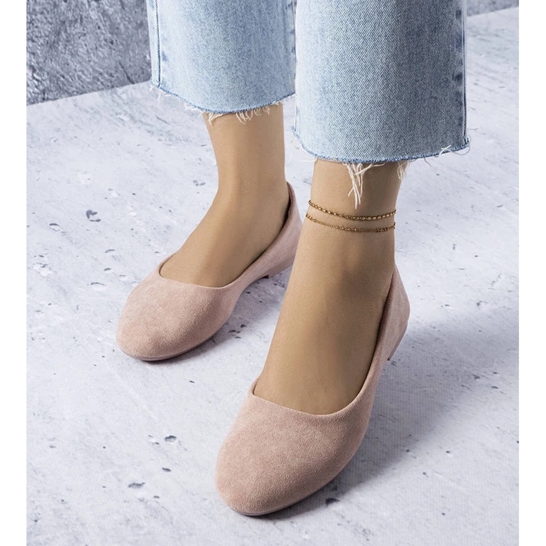 D/GMR Bailarinas rosas con plantilla de piel de Lespérance 1