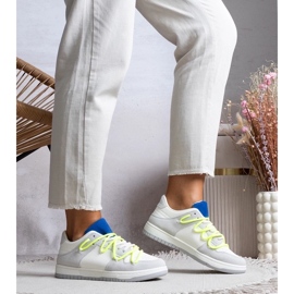 D/GMR Zapatillas de deporte grises con cordones de neón Arcobaleno 1 D/GMR Zapatillas de deporte grises con cordones de neón Arcobaleno 1