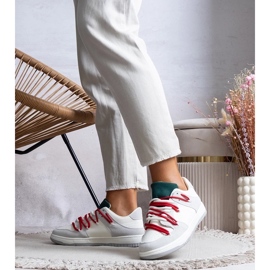 D/GMR Zapatillas de deporte grises con cordones de arcobaleno rojos 2 D/GMR Zapatillas de deporte grises con cordones de arcobaleno rojos 2