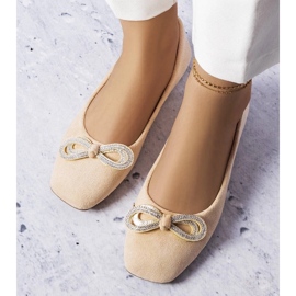 D/GMR Bailarinas beige con lazo Gaillou 3