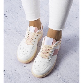 D/GMR Zapatillas blancas y rosas de mujer de Marcella blanco 2 D/GMR Zapatillas blancas y rosas de mujer de Marcella blanco 2