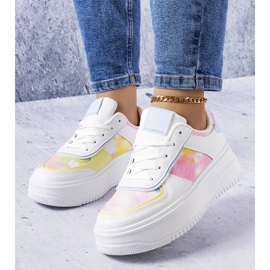 D/GMR Zapatos de plataforma blancos y azules de Heloise. 1