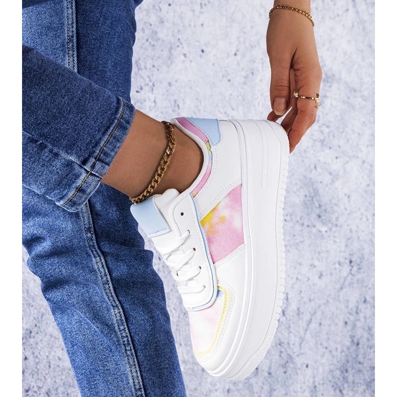 D/GMR Zapatos de plataforma blancos y azules de Heloise. 2