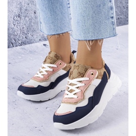 D/GMR Zapatillas deportivas azul marino con inserciones doradas de Lebrun 1