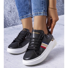 D/GMR Zapatos negros con inserciones de charol de Annot blanco 1