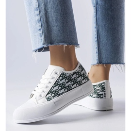 D/GMR Zapatillas de zapatillas blancas para mujeres con un patrón de marqués de moda blanco 1