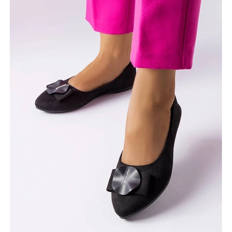 D/GMR Bailarinas negras decoradas con pedrería Rémy negro 1 D/GMR Bailarinas negras decoradas con pedrería Rémy negro 1