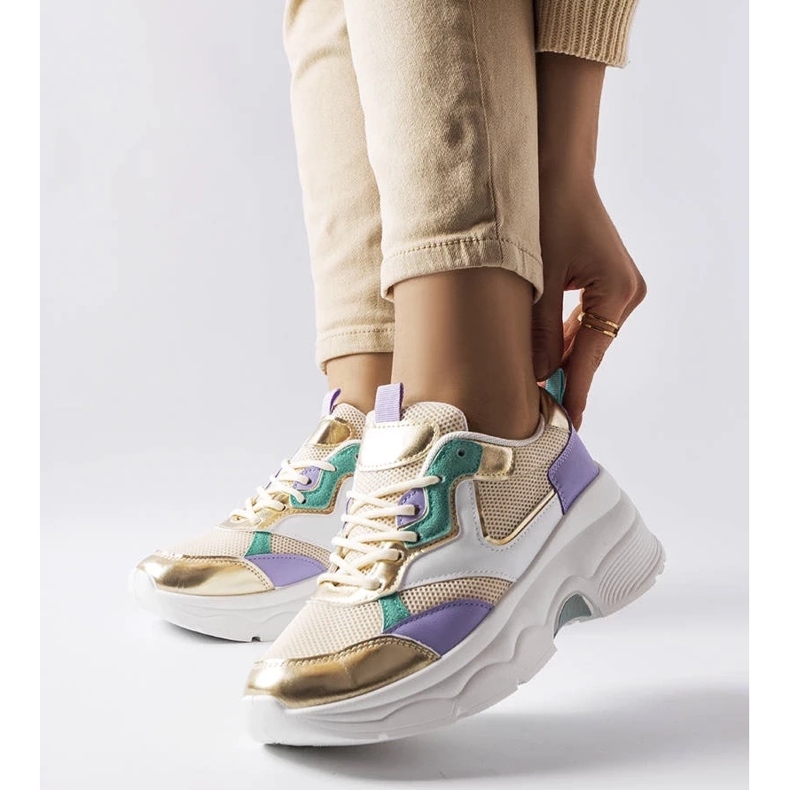 D/GMR Zapatillas blancas y doradas de mujer de Séguin. dorado 1