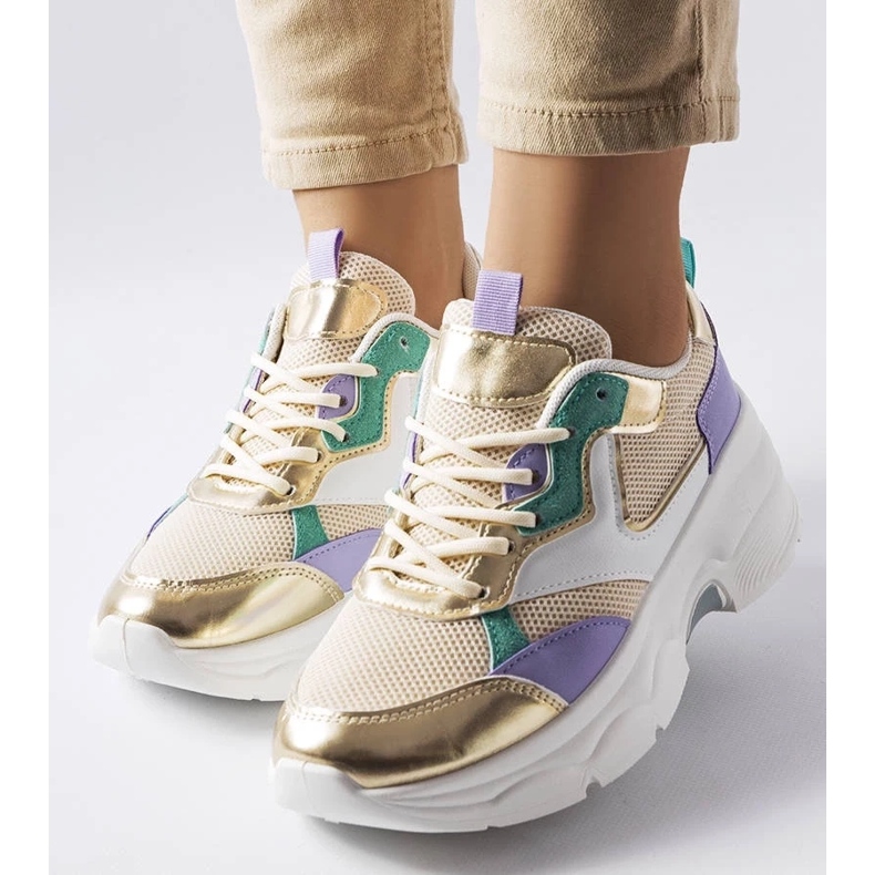 D/GMR Zapatillas blancas y doradas de mujer de Séguin. dorado 2