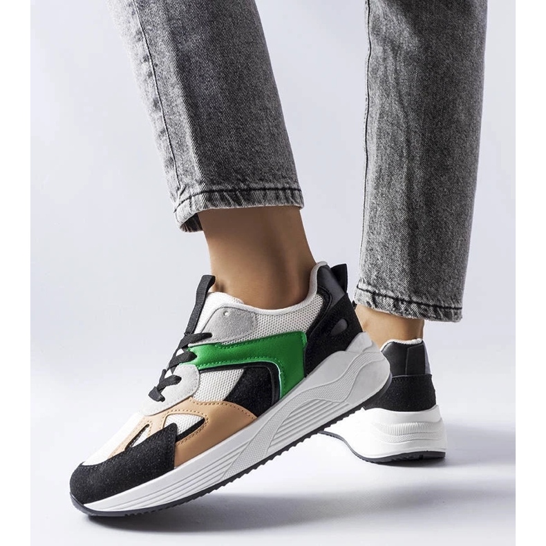 D/GMR Zapatillas negras de mezcla de materiales de Riel blanco 2