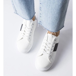 D/GMR Zapatillas blancas con una raya negra de Aurélie blanco 3