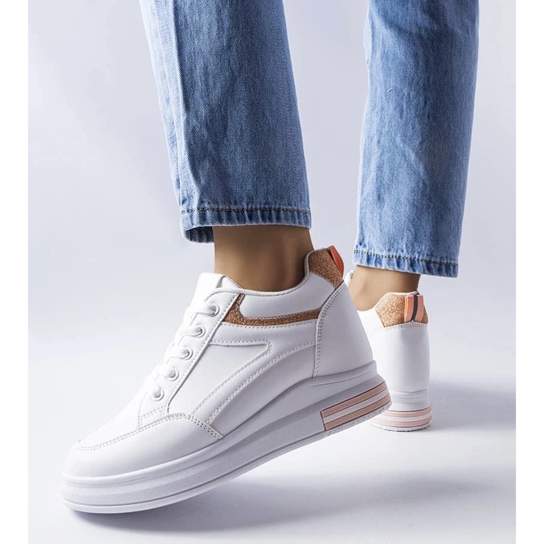 D/GMR Deportivas blancas con aplicaciones de purpurina de Bonevil blanco 1 D/GMR Deportivas blancas con aplicaciones de purpurina de Bonevil blanco 1