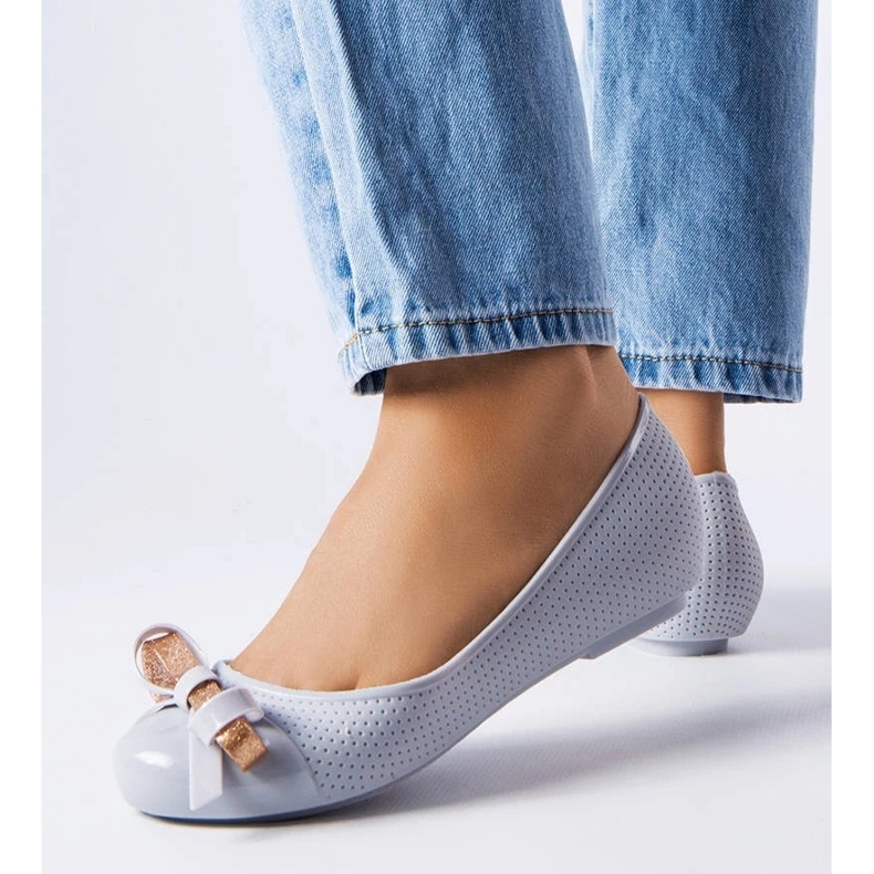 D/GMR Bailarinas grises decoradas con un lazo Harlingen 2