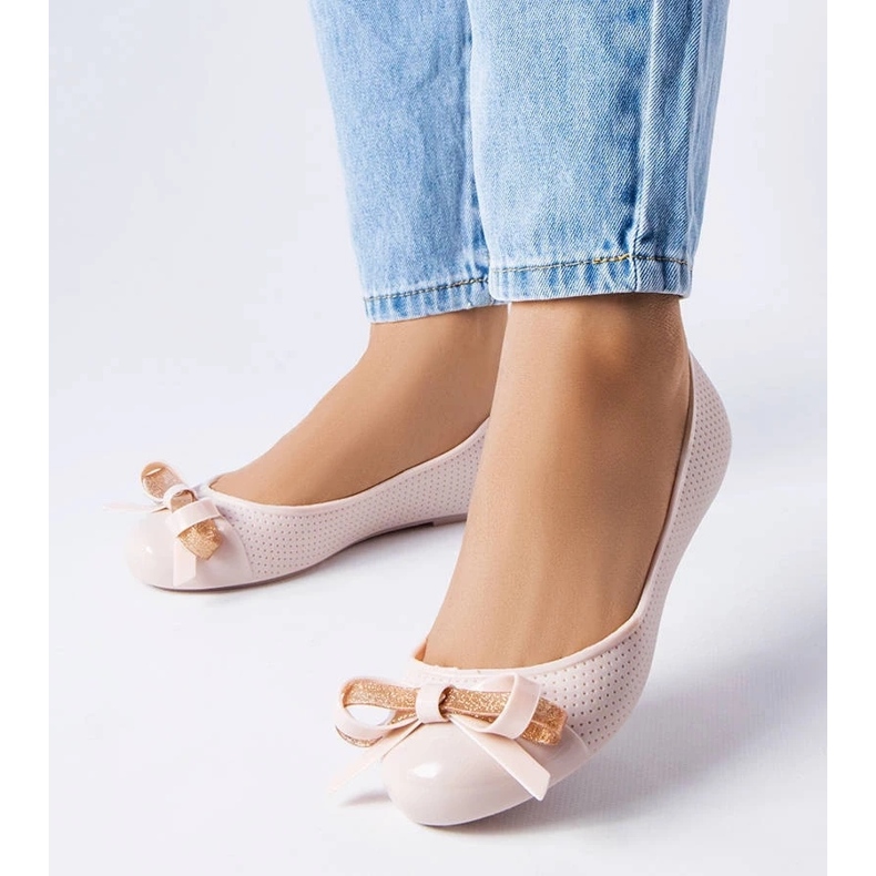 D/GMR Bailarinas beige decoradas con un lazo Harlingen 1