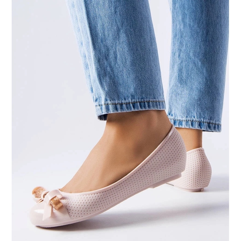 D/GMR Bailarinas beige decoradas con un lazo Harlingen 2