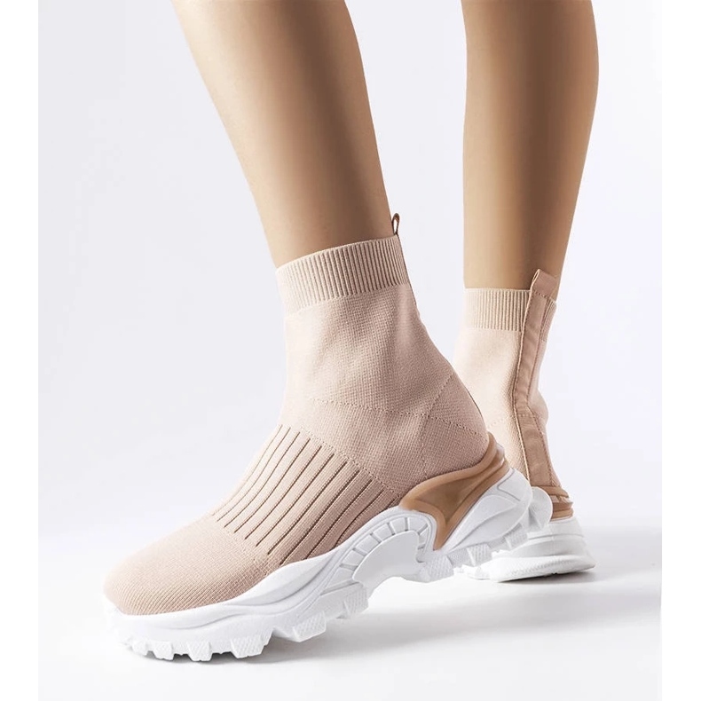 D/GMR Zapatillas beige con parte superior elástica de Antonio 1 D/GMR Zapatillas beige con parte superior elástica de Antonio 1