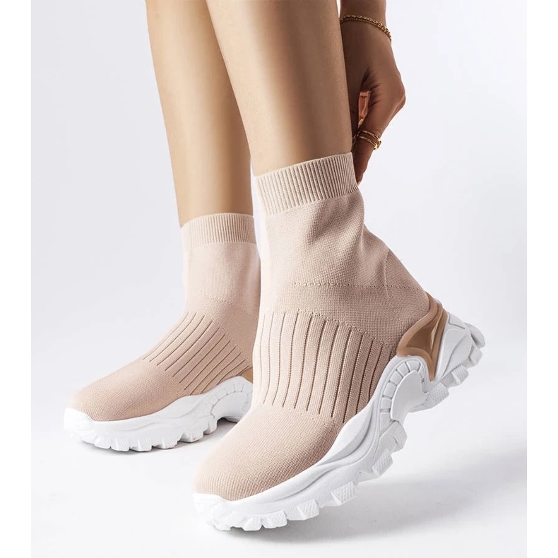 D/GMR Zapatillas beige con parte superior elástica de Antonio 2 D/GMR Zapatillas beige con parte superior elástica de Antonio 2