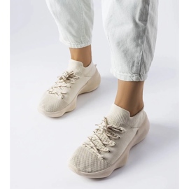 D/GMR Beige Women's Sports Shoes Côté 1