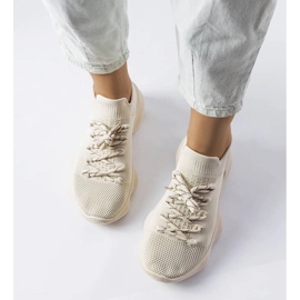 D/GMR Beige Women's Sports Shoes Côté 3