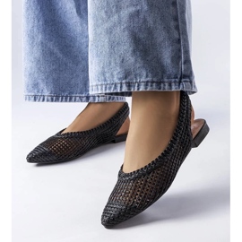 D/GMR Bailarinas negras caladas con tacón abierto de Maheu negro 2 D/GMR Bailarinas negras caladas con tacón abierto de Maheu negro 2