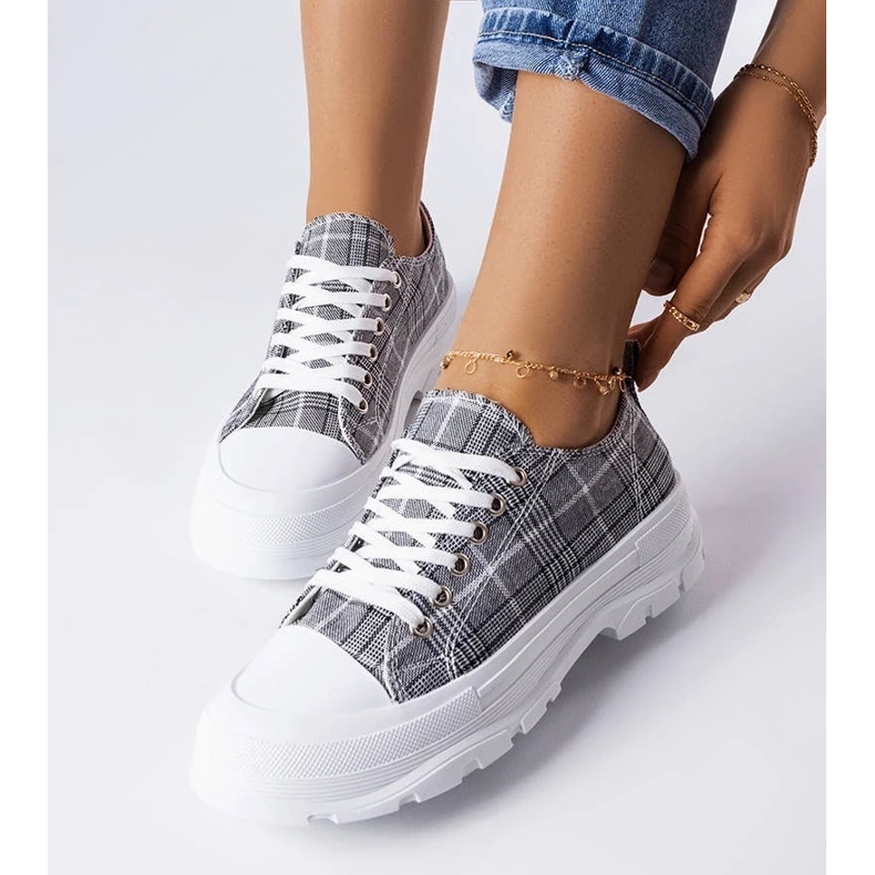 D/GMR Zapatillas de cuadros grises de McKeylor 2