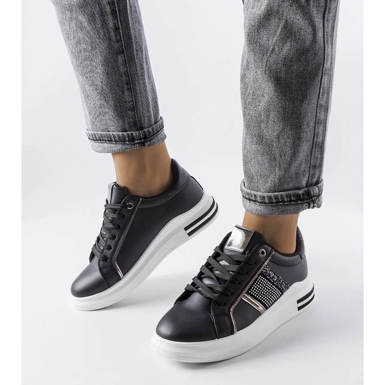 D/GMR Deportivas negras decoradas con pedrería Xarles 1