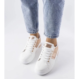 D/GMR Zapatillas blancas con inserciones rosas de Deans 3