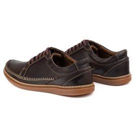 Olivier Zapatos de cuero para hombres modelo casual 313gt marrón oscuro 4