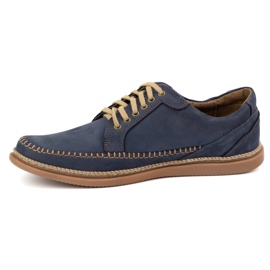 Olivier Zapatos de cuero para hombres modelo casual 313gt azul marino 1