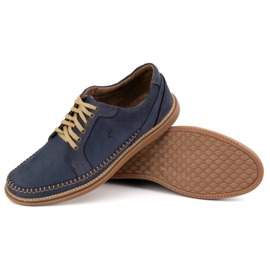 Olivier Zapatos de cuero para hombres modelo casual 313gt azul marino 4