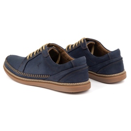 Olivier Zapatos de cuero para hombres modelo casual 313gt azul marino 5