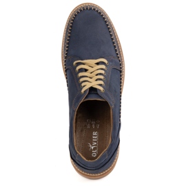 Olivier Zapatos de cuero para hombres modelo casual 313gt azul marino 7