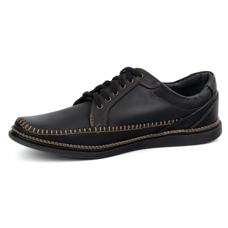 Olivier Zapatos de cuero para hombres modelo casual 313gt negro 1
