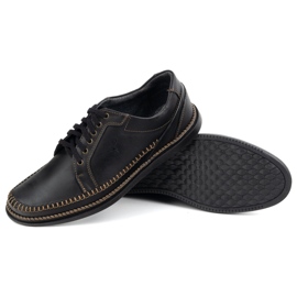 Olivier Zapatos de cuero para hombres modelo casual 313gt negro 3