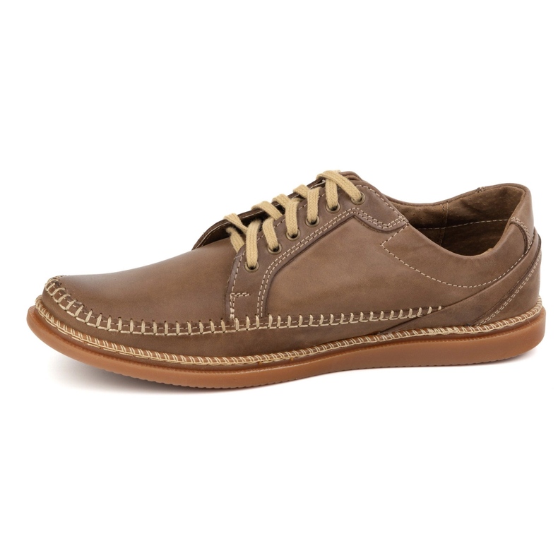 Olivier Zapatos de cuero para hombres modelo casual 313gt marrón claro 1