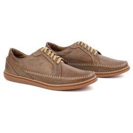Olivier Zapatos de cuero para hombres modelo casual 313gt marrón claro 2