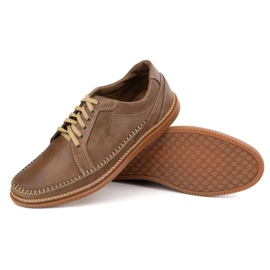 Olivier Zapatos de cuero para hombres modelo casual 313gt marrón claro 3
