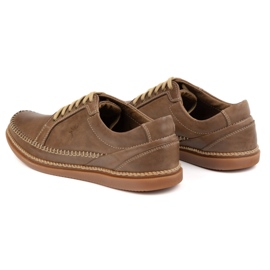 Olivier Zapatos de cuero para hombres modelo casual 313gt marrón claro 4
