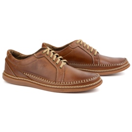 Olivier Zapatos de cuero para hombres modelo casual 313gt camello marrón 2