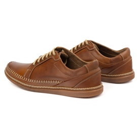 Olivier Zapatos de cuero para hombres modelo casual 313gt camello marrón 4
