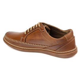 Olivier Zapatos de cuero para hombres modelo casual 313gt camello marrón 6
