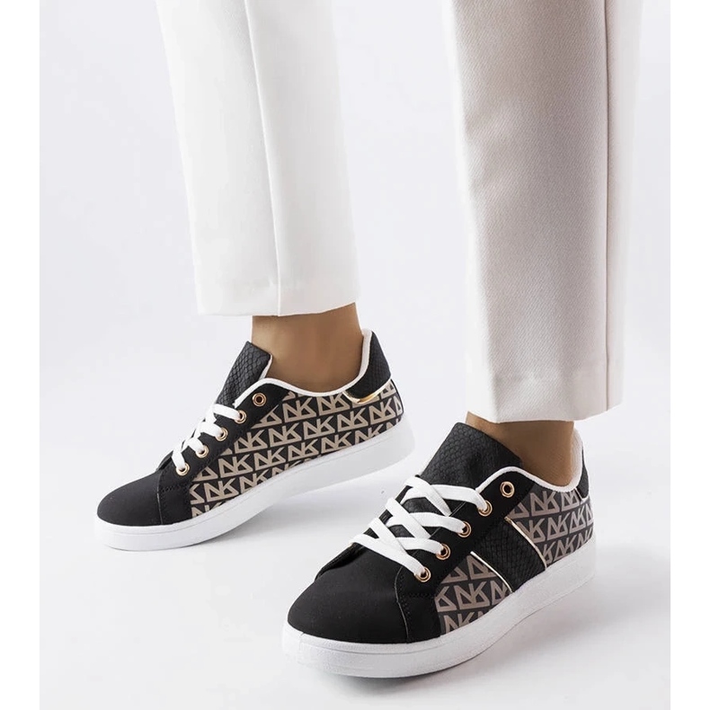 D/GMR Zapatillas deportivas negras decoradas con el monograma Bolduc negro 1