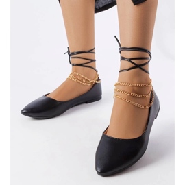 D/GMR Bailarinas negras con hebilla decorativa de Donat negro 2