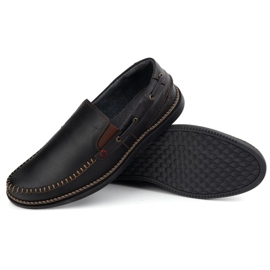 Olivier Botas de mocasines para hombres inserta 314gt negro 3