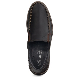 Olivier Botas de mocasines para hombres inserta 314gt negro 5